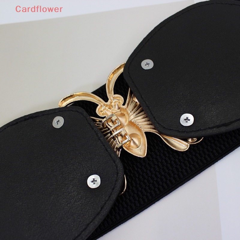 Thắt Lưng Bản Rộng Co Giãn Có Khóa Vàng Thời Trang Mùa Hè Kiểu Vintage Mới