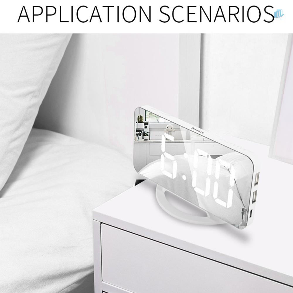 Đồng Hồ Báo Thức Kỹ Thuật Số Mini 3 Chế Độ Sáng Tự Động Điều Chỉnh Được