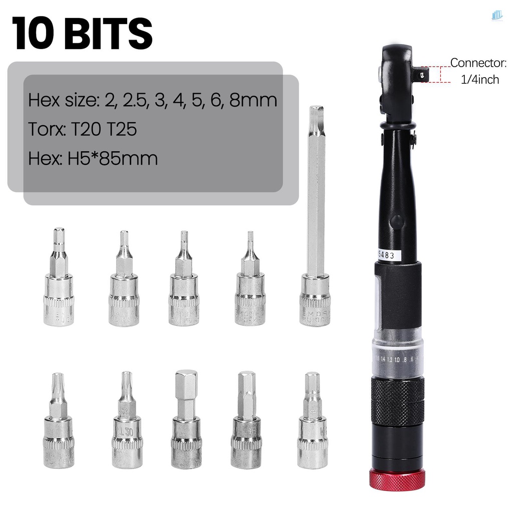 Bộ 11 Mũi Khoan Mô Men Xoắn (s2mwvn) 2~24Nm 1 / 4 Inch Có Thể Điều Chỉnh Tháo Gỡ Nhanh Cho Sửa Chữa Xe Đạp / Xe Hơi