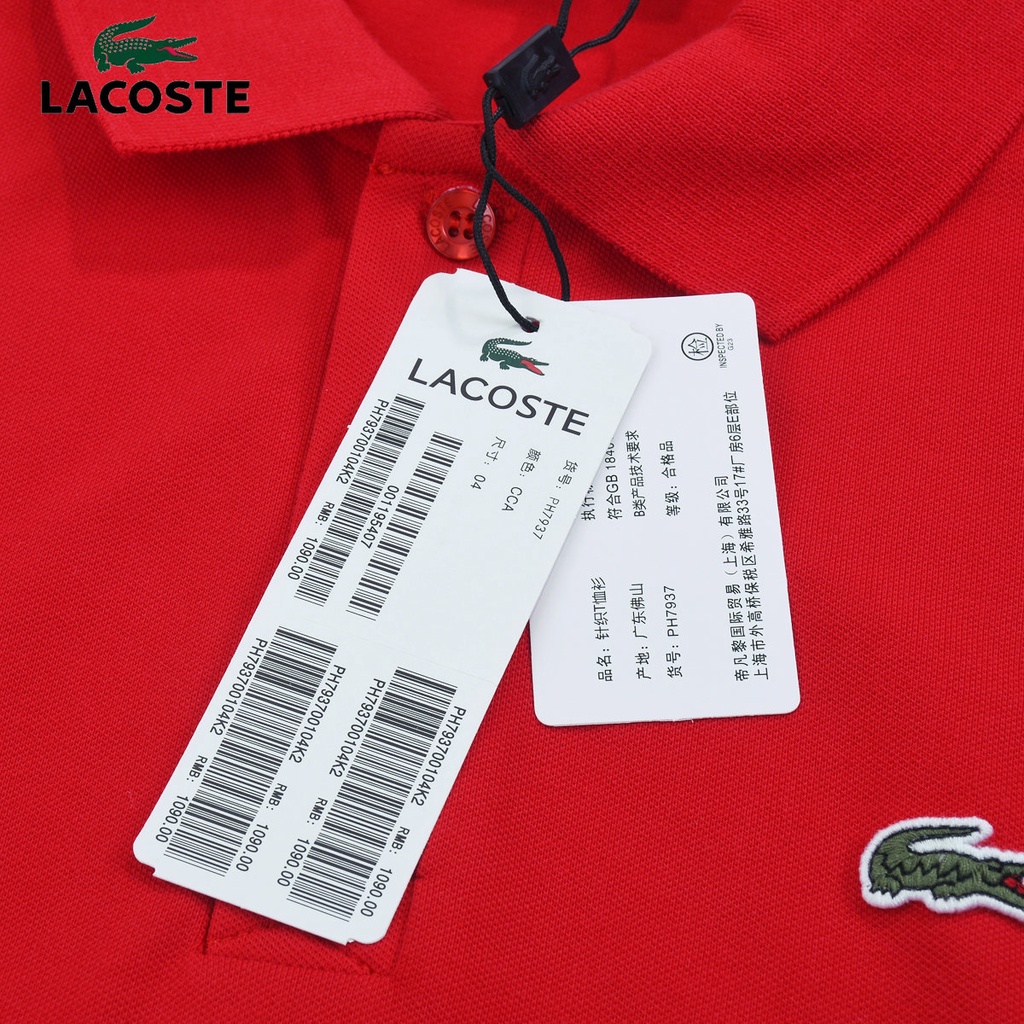 Áo Thun Polo Lacoste Tay Ngắn Màu Trơn Thời Trang Công Sở Cho Nam