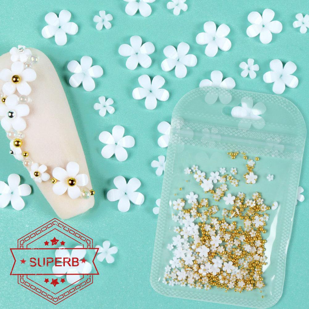 Bộ Dụng Cụ Trang Trí Móng Tay Nghệ Thuật DIY Hình Hoa Năm Cánh Bằng Acrylic Màu Vàng Hồng Và C3D0