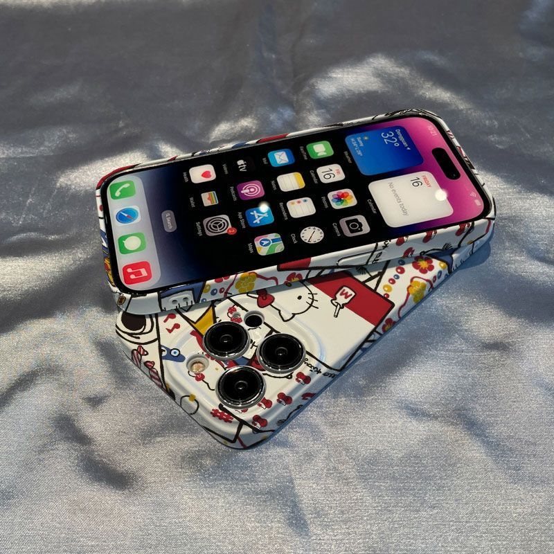 Ốp Điện Thoại Chống Sốc In Hình Hello Kitty Hoạt Hình Dễ Thương Cho Iphone 12 14pro 13711 8P