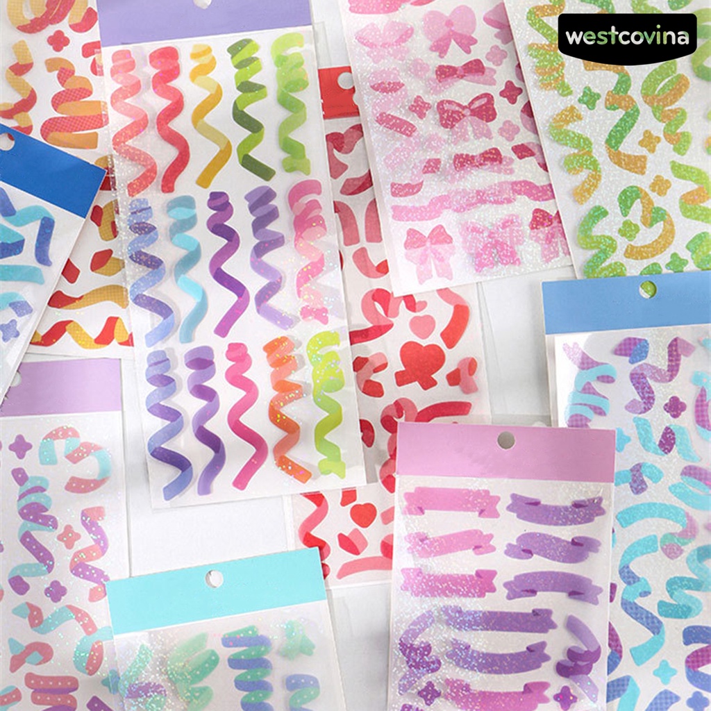 [COD]♪1 Tờ Miếng Dán Tự Dính Bằng PVC Họa Tiết Lấp Lánh Chống Thấm Nước Trang Trí Văn Phòng / Trường Học