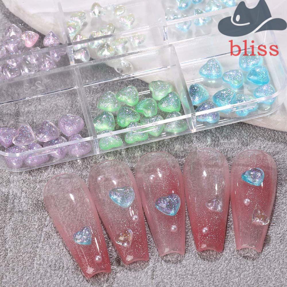 Phụ Kiện Trang Trí Móng Tay Bằng Resin Hình Trái Tim Phong Cách Hàn Quốc