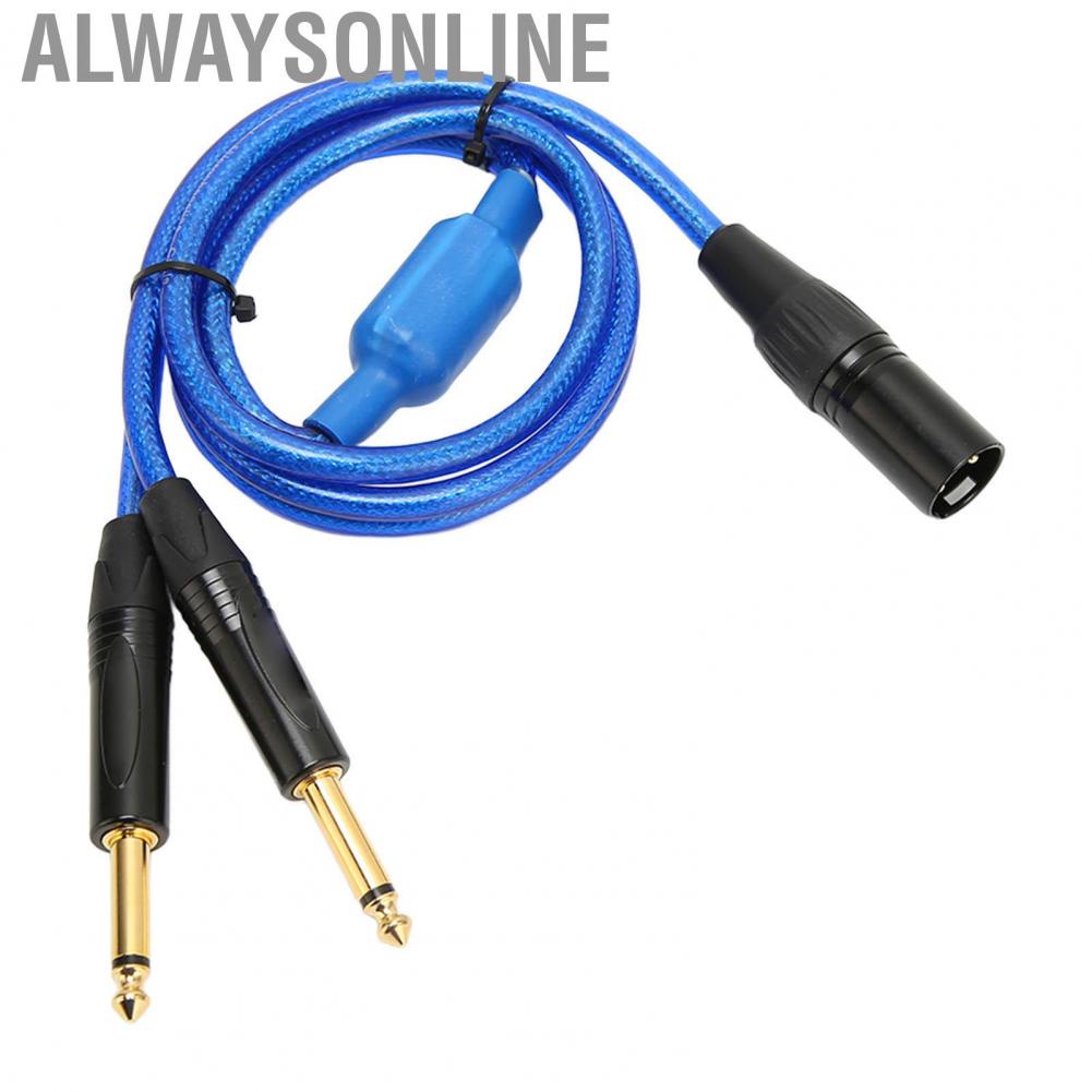 Alwaysonline XLR To Dual 6.35mm Cable  Male 1/4 Inch Plug and Play Professional for Microphone KTV Amplifiers