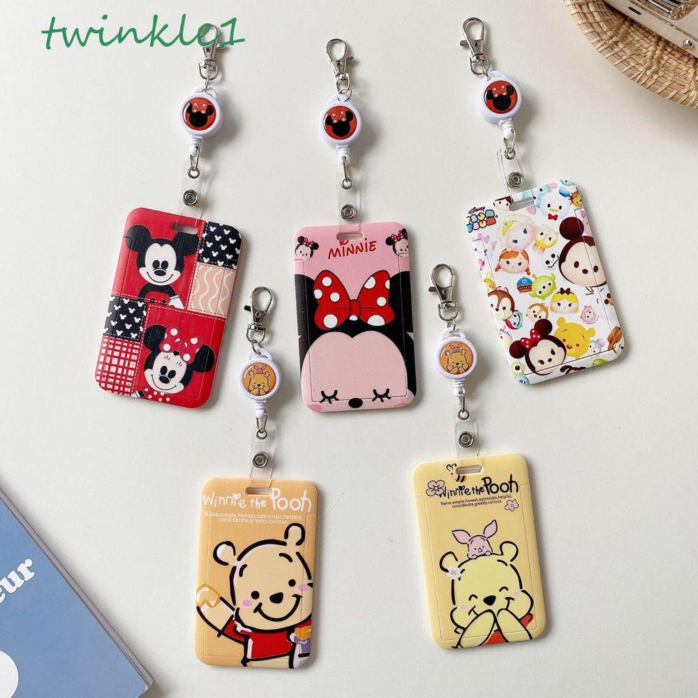 Ví Đựng Thẻ Tín Dụng / Danh Thiếp Hình Chuột Mickey Lấp Lánh Có Khóa Thu Gọn Tiện Dụng Cho Nữ