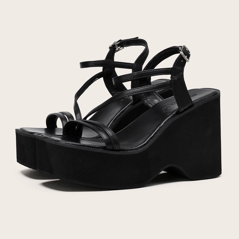 Giày Sandal Cao Gót 8CM Đế Xuồng Dày 35-40 Chống Thấm Nước Phong Cách Mới Mùa Xuân 2023