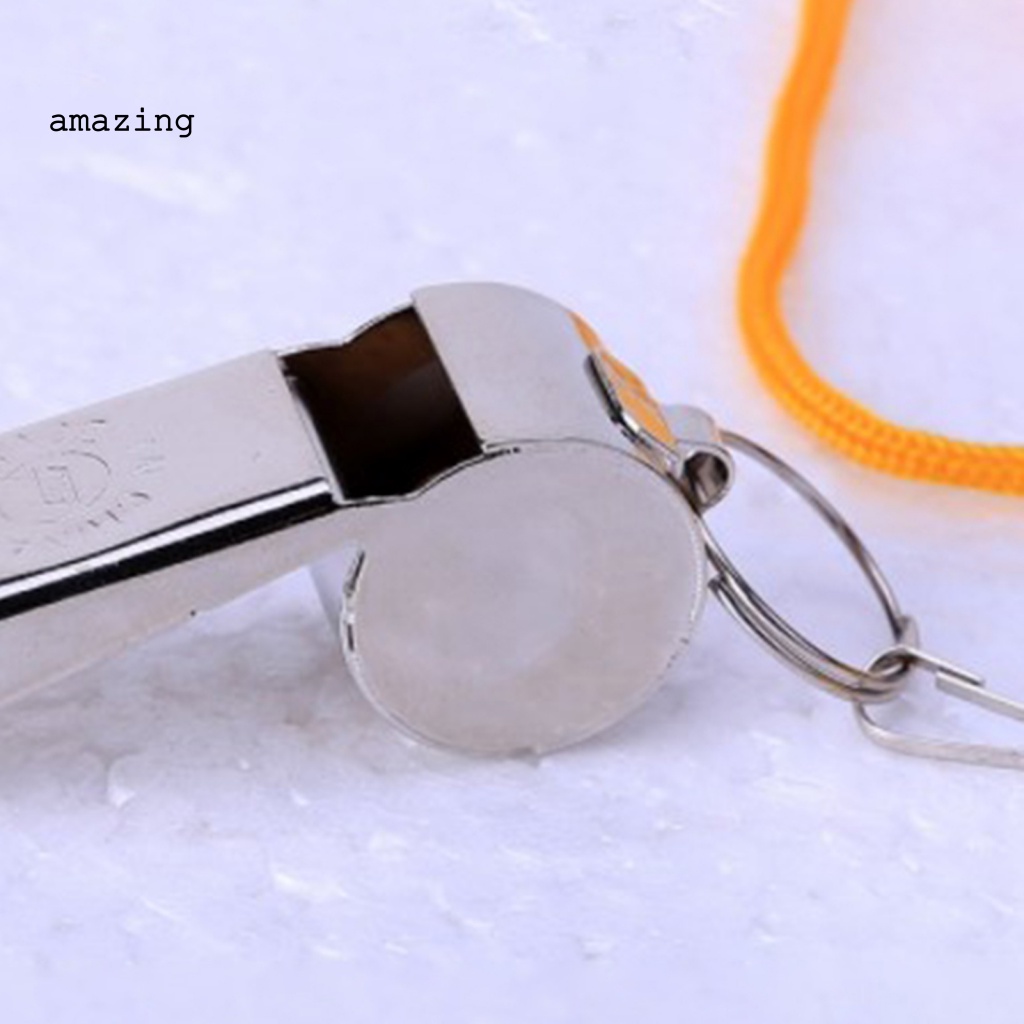 Còi Thổi Trọng Tài Bóng Đá Bằng Inox Kèm Dây Đeo Tiện Dụng