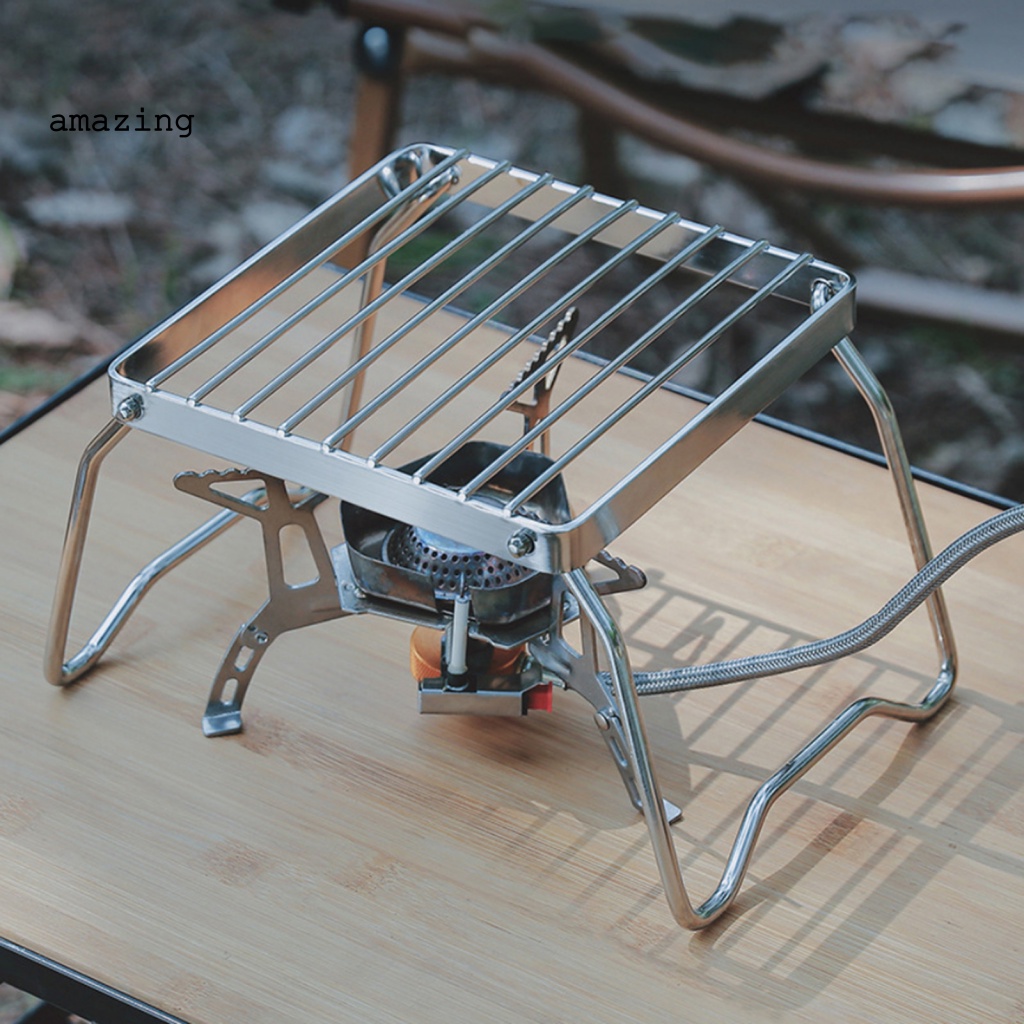 Giá Đỡ Bếp Lò Dạng Lưới Sọc Chống Gỉ Chống Ăn Mòn Dùng Khi Đi Cắm Trại Ngoài Trời