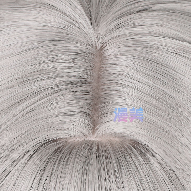 Manmei Honkai: Star Rail Female/Male Trailblazer Cosplay Wig 52cm/36cm Wig Gray Gradient Wigs Heat Resistant Synthetic Wigs
