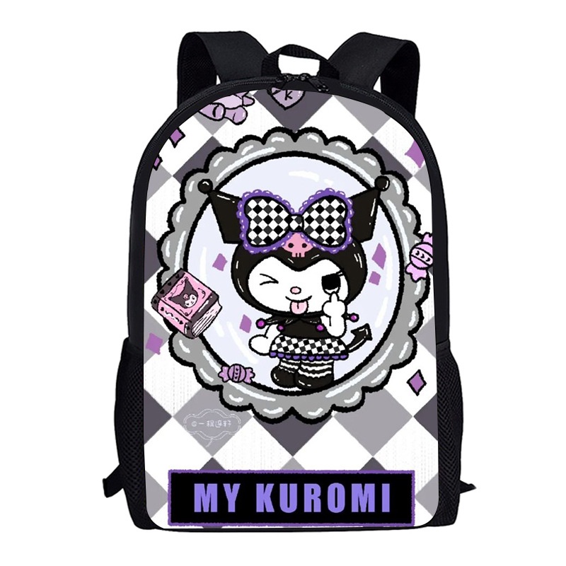 Balo Cỡ Lớn Chống Thấm Nước Thoáng Khí In Họa Tiết Sanrio Kuromi Thời Trang Cho Nam Và Nữ 1