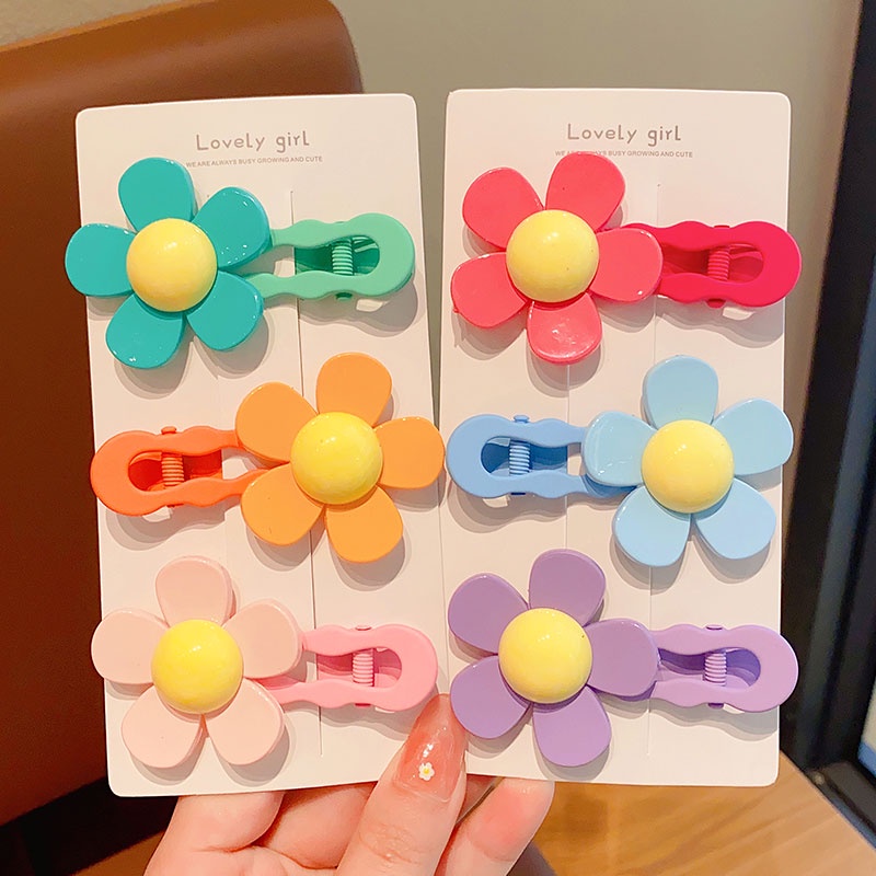 Kẹp Tóc Mái Hoa Dễ Thương Không Đau Cho Bé Gái