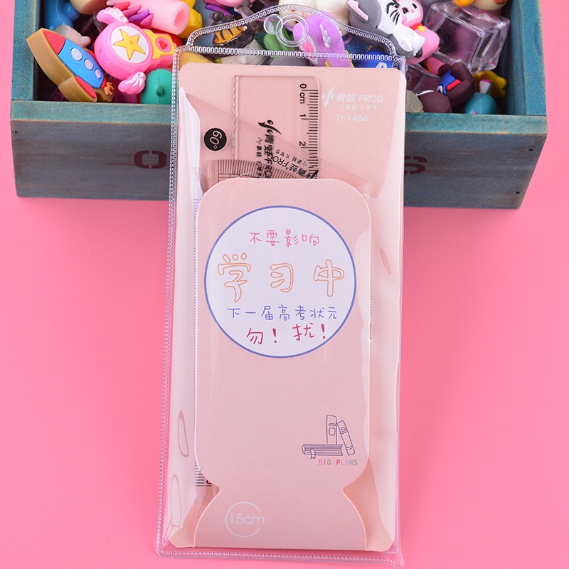 Set 4 Thước Kẻ Trong Suốt Hình Tam Giác 15cm