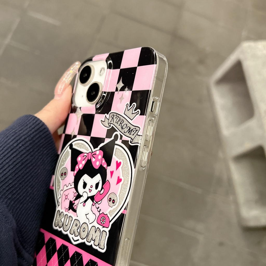 Ốp Điện Thoại TPU Silicone Mềm Trong Suốt Họa Tiết Kuromi Hoạt Hình Cho iPhone11 12 13 14 Pro Max