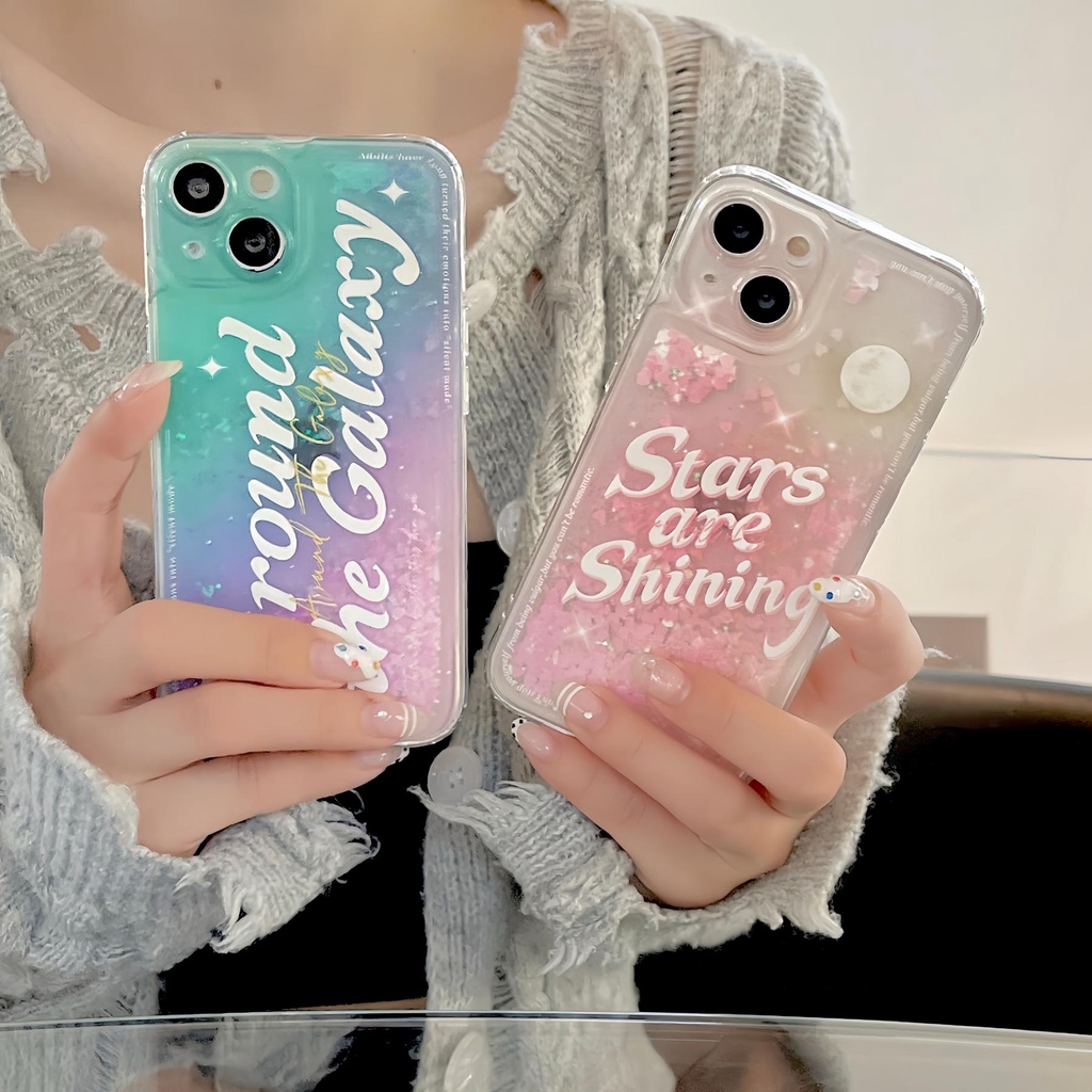 Ốp Điện Thoại TPU Mềm Trong Suốt Phối Kim Tuyến Nước Cho iPhone11 12 13 14PRO MAX