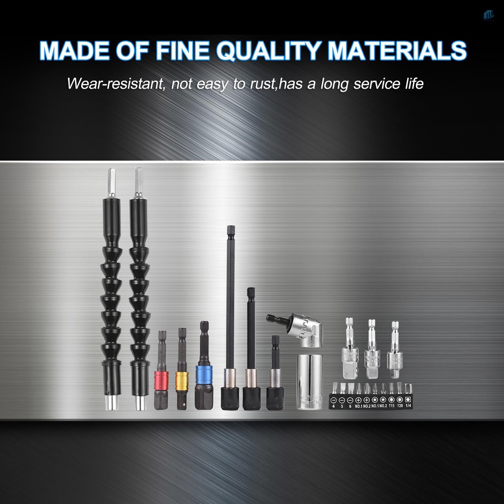 Bộ Dụng Cụ Thanh Nối Dài 23 Món Chuyên Dụng 105 Độ° Mũi Khoan Góc Vuông Chuyên Dụng Chất Lượng Cao