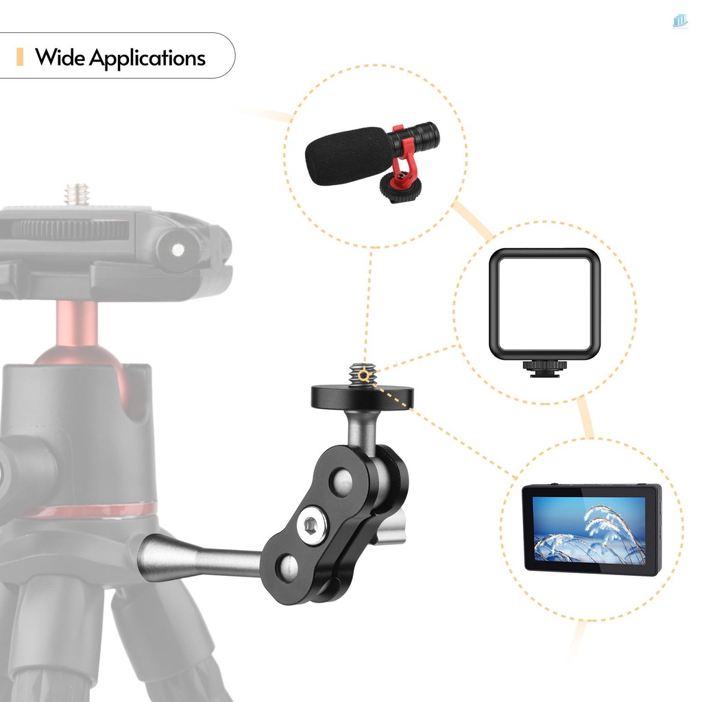 Cánh Tay Nối Dài Bằng Hợp Kim Nhôm 1 / 4 Inch Cho Màn Hình Hiển Thị Video /watchinone Andoer MA-95