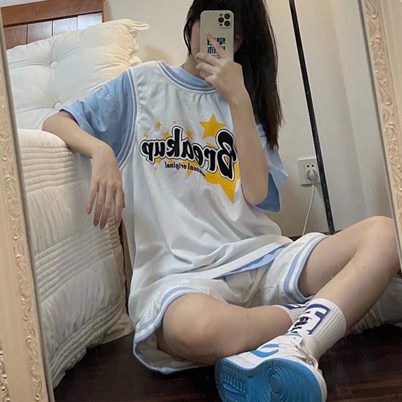 Set Áo Thun Ba Lỗ Và Quần Short Bóng Rổ Thời Trang Mùa Hè Cho Nam