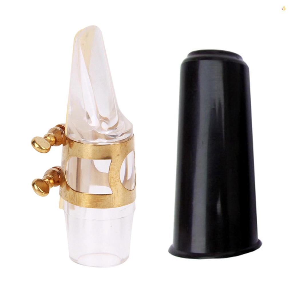 Bộ Miệng Thổi Kèn Alto Saxophone Bằng Pha Lê Trong Suốt Kèm Nắp / Kẹp / Kẹp Tiện Dụng