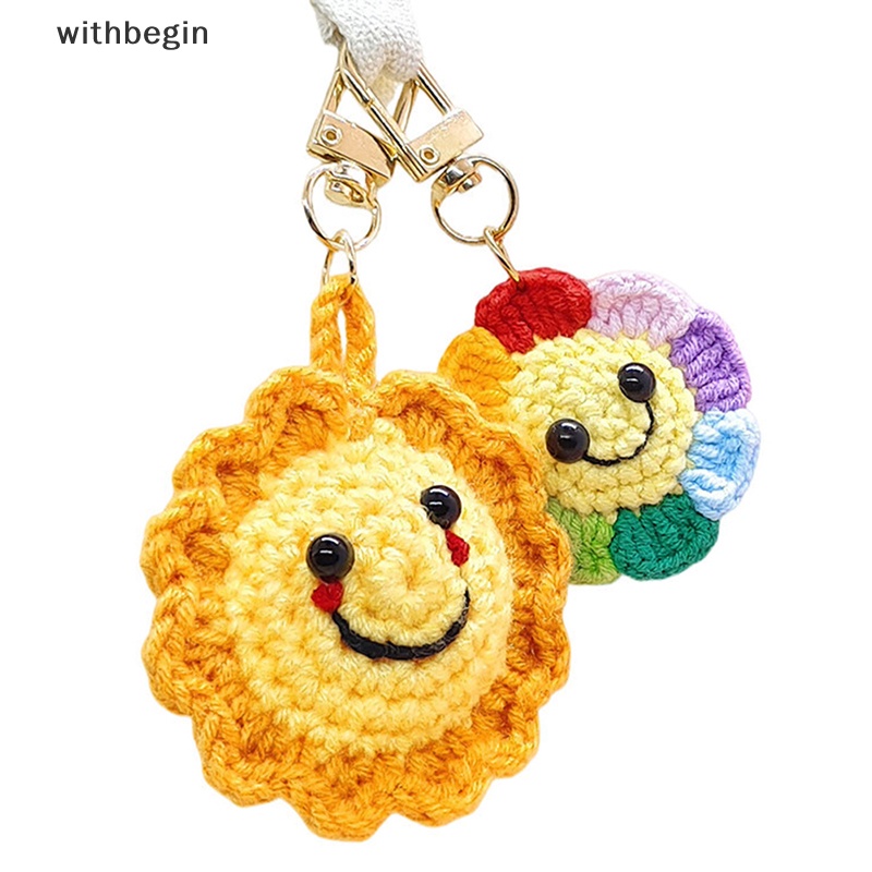 Móc Khóa Hình Hoa Hướng Dương Bằng Len Xinh Xắn