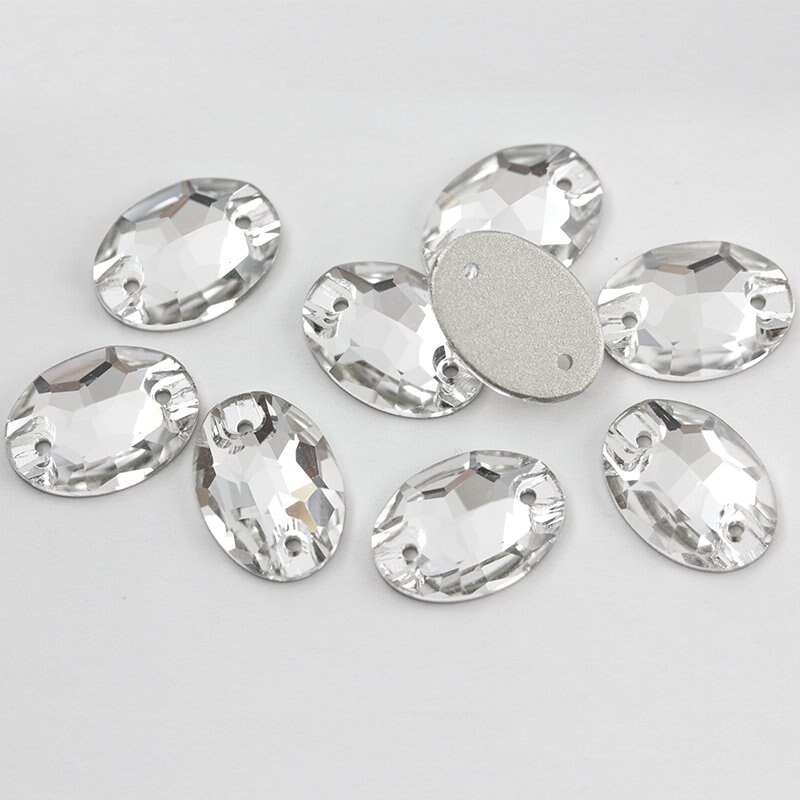 Aaaaa Hạt Cườm Pha Lê Hình Oval Dùng May Trang Sức / Trang Trí Váy Cưới Chất Lượng Cao