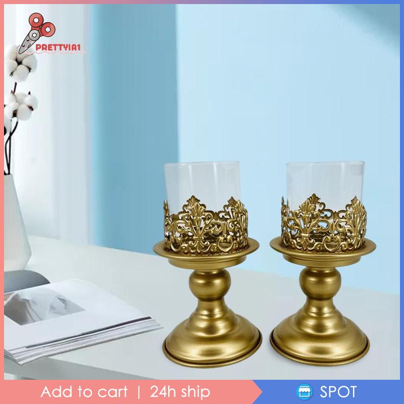 1 [Prettyia1] Set 2 Giá Đỡ Nến Băng Dính Nến Trang Trí Phòng Khách Làm Quà Tặng