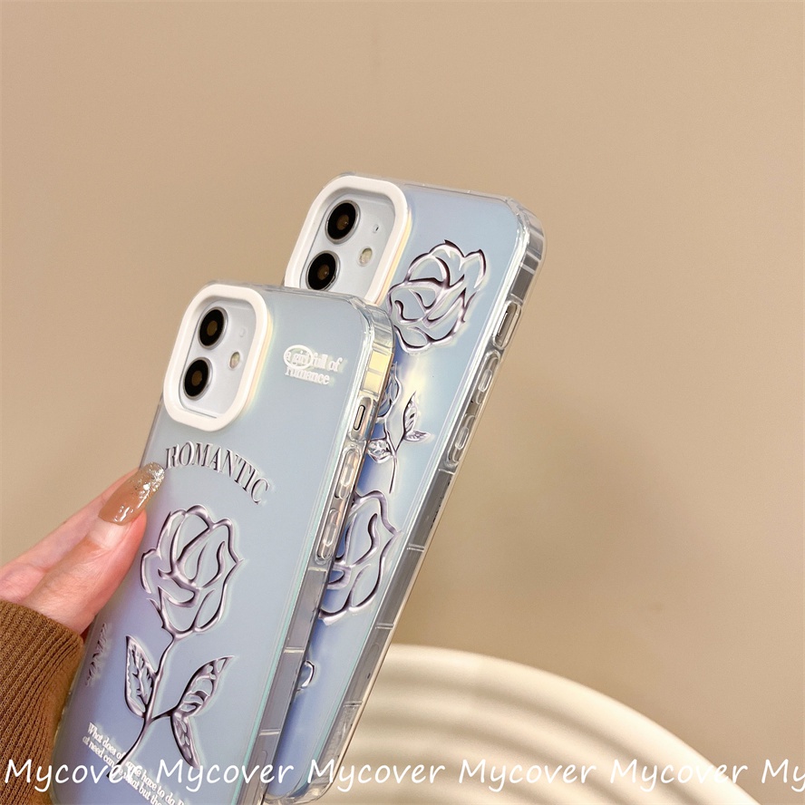 Ốp Điện Thoại Silicon Mềm Họa Tiết Hoa Hồng Màu Gradient Cho iPhone 14 13 12 11 Pro Max X XR Xs Max 6 7 8 Plus