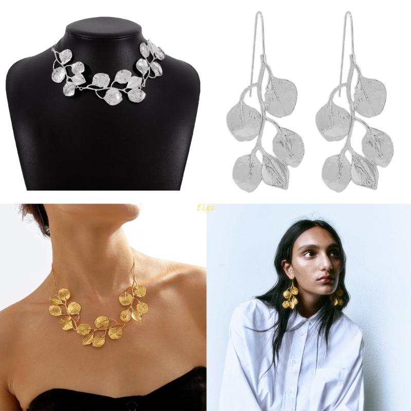Vòng cổ / Bông Tai Hình Chiếc Lá Phong Cách Vintage