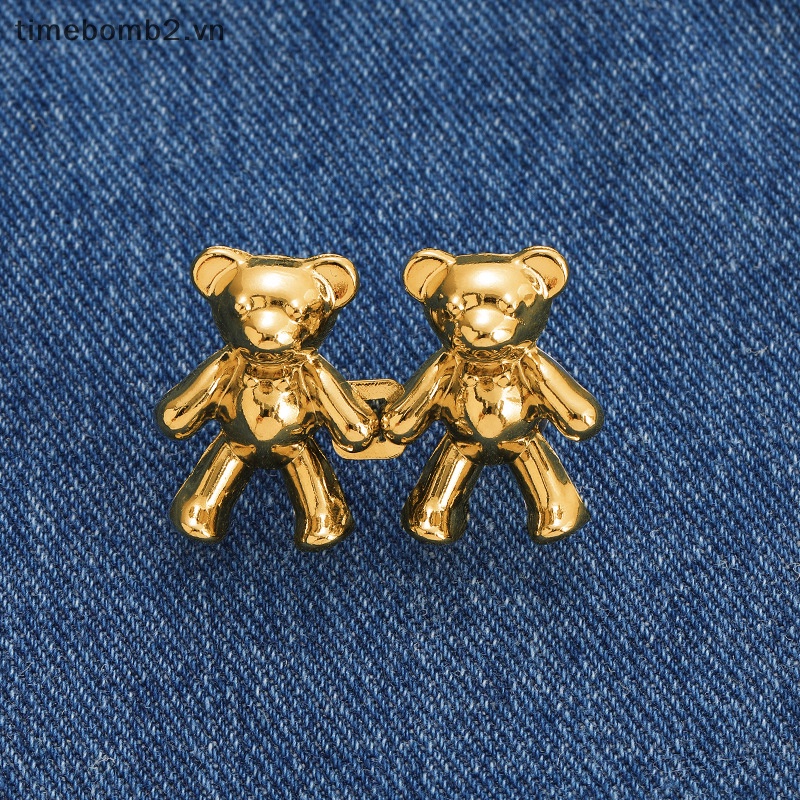 1 Cặp Nút Thắt Lưng Quần Jean Không Cần Đóng Đinh Có Thể Tháo Rời