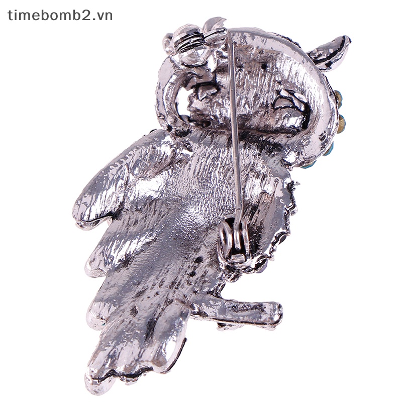 {Timebomb} Trâm Cài Áo Bằng Hợp Kim Kẽm Hình Cú Đính Kim Cương Giả Hợp Thời Trang Làm Quà Giáng Sinh
