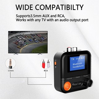 Bluetooth Audio Receiver Transmitter 5 EQ Modes HIFI Music Normal+Classic+Popular+Rock+Jazz Wireless Adapter 3.5MM AUX 2 RCA TF