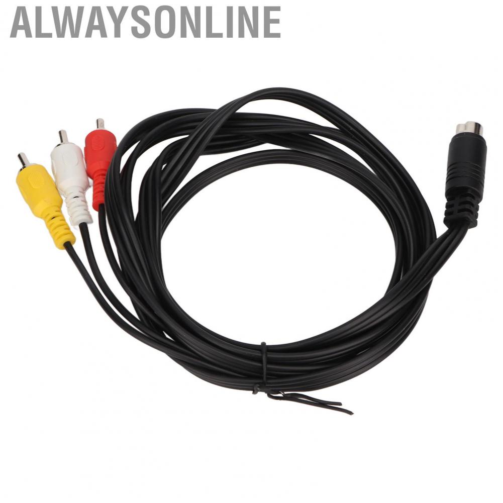 Alwaysonline DIN 10 Pin To 3 Cable Male Signal Video Adapter Cord For TV