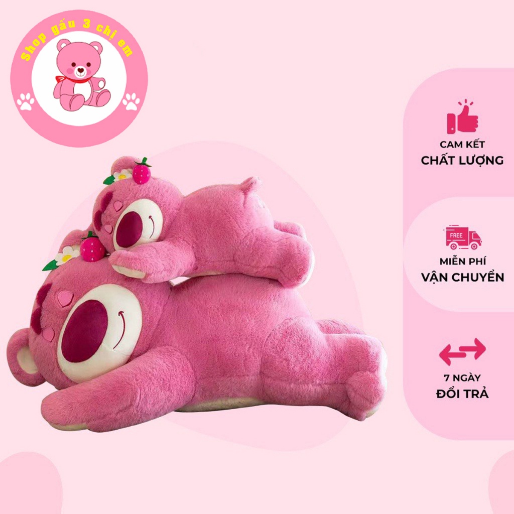 Gấu dâu ️nằm Gấu Lotso nằm ngủ hàng nhập cao cấp có mùi thơm bông mịn ú nu siêu dễ thương mềm mại