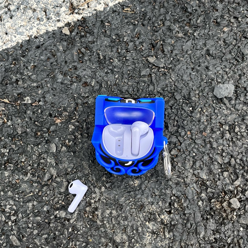 Vỏ Bảo Vệ Hộp Sạc Tai Nghe bluetooth Không Dây OPPO Enco air3 Bằng Silicon Mềm Họa Tiết Hoạt Hình Quỷ Đen 3D Dễ Thương