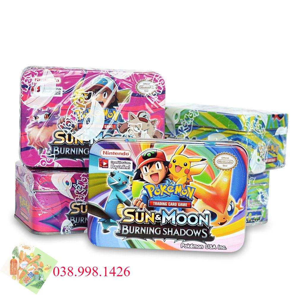 Bộ Thẻ Bài Pokemon Hộp Sắt 40 Thẻ Tặng Kèm 1 Thẻ _DCG