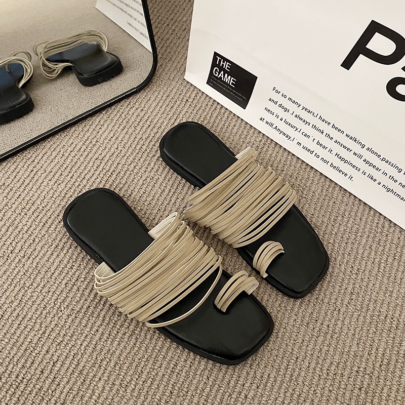 Kisstyle Dép Sandal Kẹp Ngón Đế Bằng Thoải Mái Thời Trang Đi Biển Mùa Hè Cho Nữ