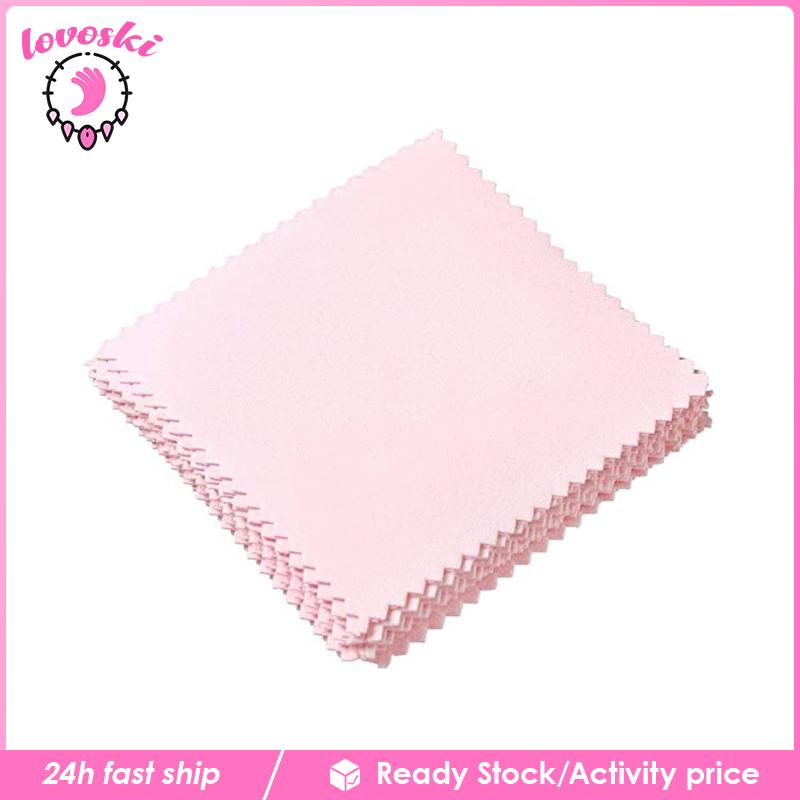 [Lovoski] Bộ 10 Khăn Lau Chùi Đánh Bóng Trang Sức Nhẫn Bạc