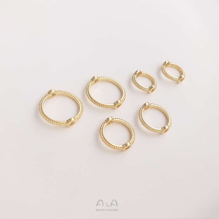 Bộ 10 Hạt Xâu Chuỗi Hai Lỗ Mạ Vàng 14K Dùng Làm Trang Sức Thủ Công