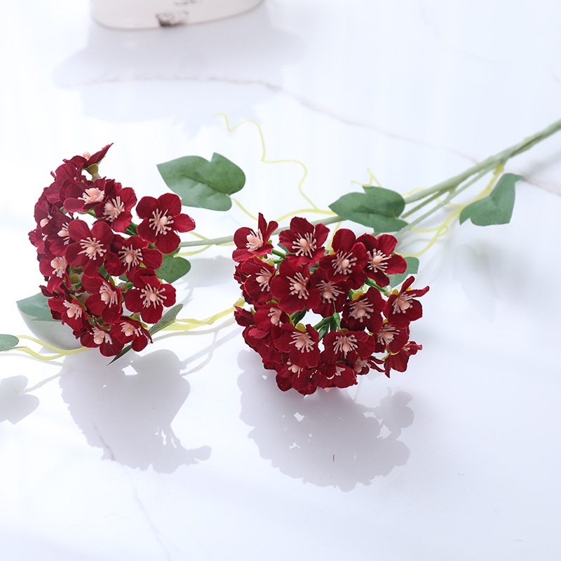 Bó Hoa Nhân Tạo 2 Đầu Thêu Hình Quả Bóng Trang Trí Nhà Cửa / Tiệc Cưới