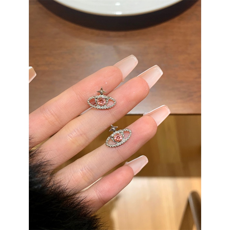 Bông Tai Đính Đá Zircon Hình Hành Tinh Thiết Kế Đơn Giản Thời Trang Cao Cấp Cho Nữ