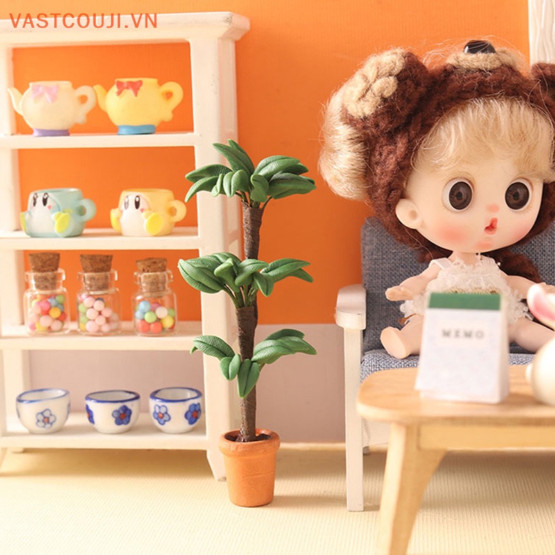 Mô Hình Chậu Cây Tài Lộc Trang Trí Nhà Búp Bê Tỉ Lệ 1: 12