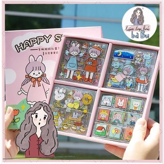 Hộp 100 tờ stickers PVC kháng nước/sticker giấy dễ thương siêu hịn (đọc kĩ mô tả)