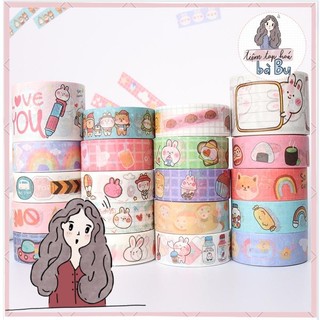 Cuộn washi tape dễ thương cute dài 5m dùng để trang trí