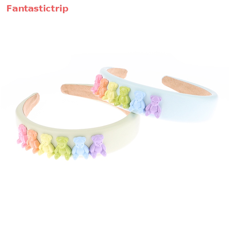 Băng Đô Cài Tóc Bằng Xốp Màu Kẹo Hình Gấu Dễ Thương Cho Bạn Gái