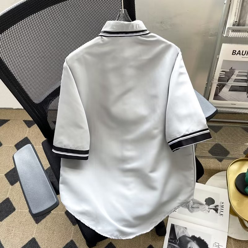 Áo Sơ Mi Ngắn Tay Màu Trơn Thời Trang Mùa Hè Hàn Quốc Dành Cho Nam