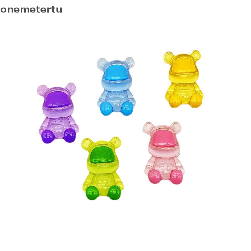 Đồ Chơi Gấu Bằng Nhựa Resin Màu Sắc Dạ Quang Mini Trang Trí Sân Vườn / Nhà Cửa