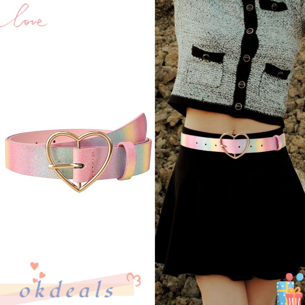 Thắt Lưng Da Đính Kim Tuyến Lấp Lánh Phong Cách Cổ Điển