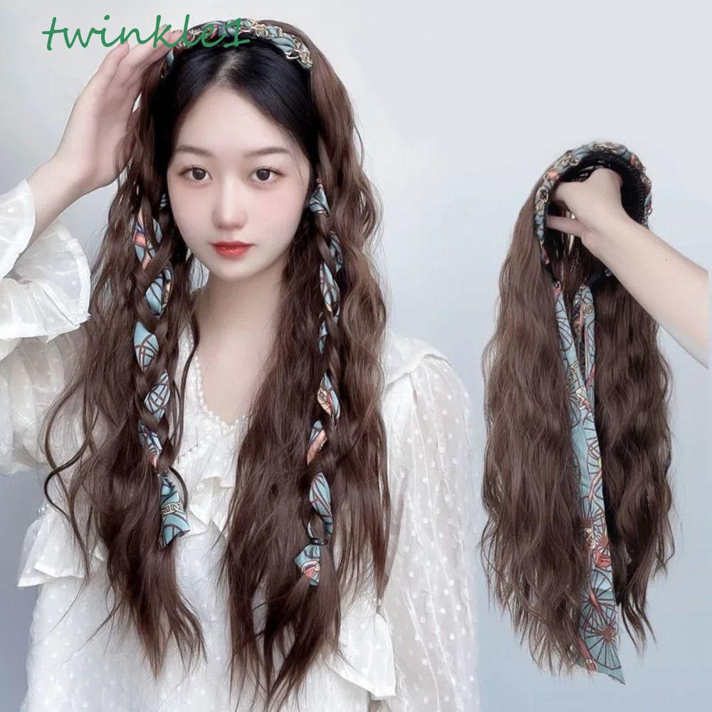 Tóc Giả Bằng Sợi Tổng Hợp Màu Đen / Cam Chất Lượng Cao Dành Cho Nữ