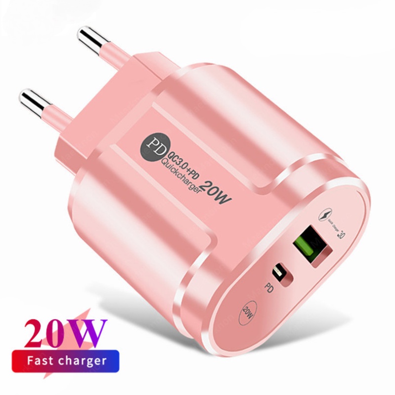 Tẩu Sạc Nhanh 20W PD USB C 5V2A Hai Cổng Type-C Cho iPhone 13 12 Pro iPad Huawei Xiaomi Samsung