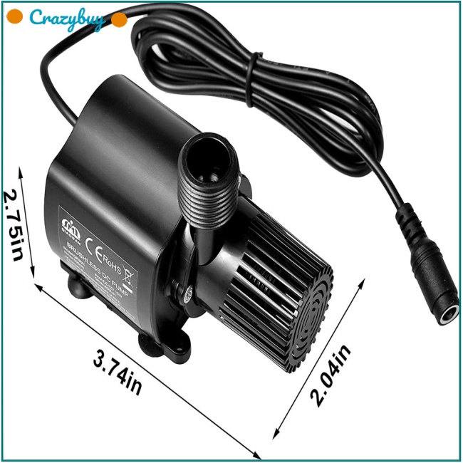 Máy Bơm Nước Động Cơ Không Chổi Than CR 800l / h Dc 12v Cho Bể Cá